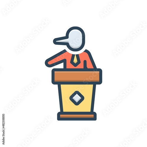 Color illustration icon for lies