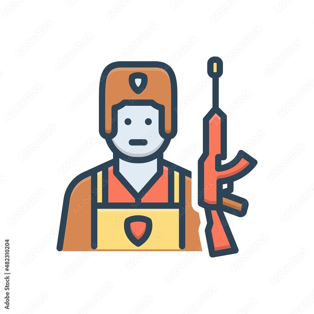 Color illustration icon for soldiers