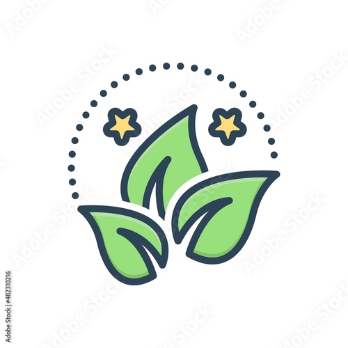 Color illustration icon for bio plant