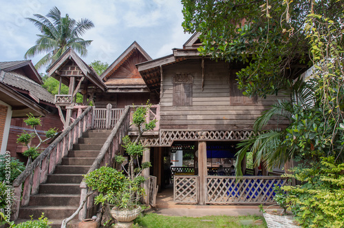 Lanna Thai Style, House with beautiful Ruen Galae style Northern Thai architecture and authentic features in Thailand.