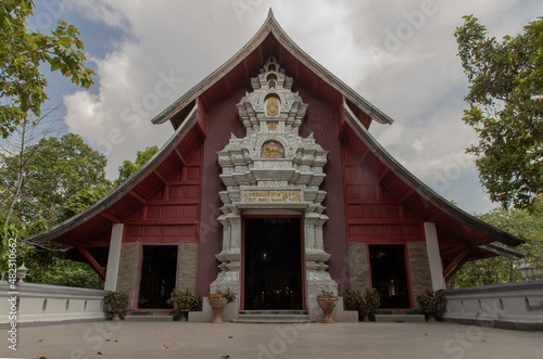 Lampang  Thailand - Sep 03  2020   Buddhist temple in Wat Chaloem Phrakiat Phrachomklao Rachanuson at Chae Hom. Selective focus.