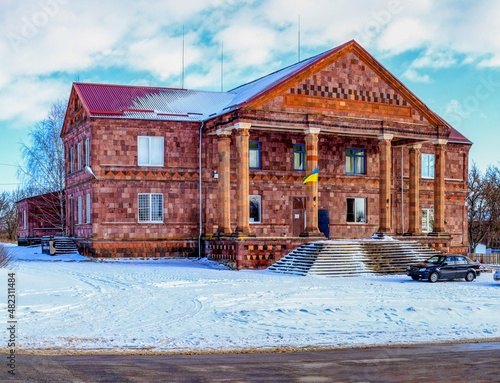 Rural house of culture with columns Ukraine