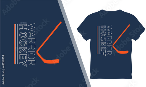 Hockey T-shirt Design-  Warrior hockey, ready to print easy to edit. 