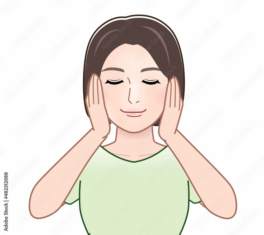 耳をふさいでいる人