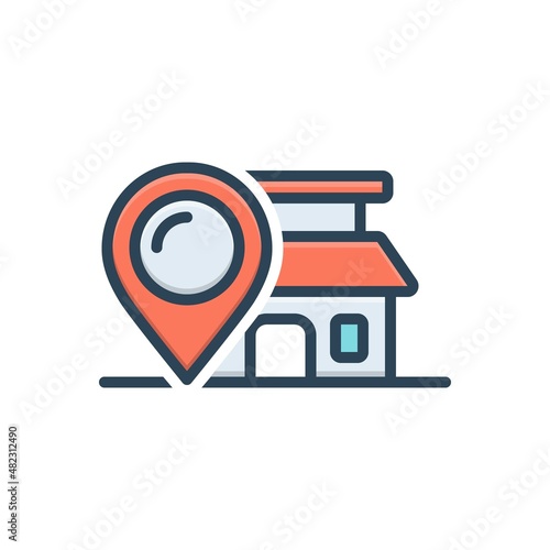 Color illustration icon for locale