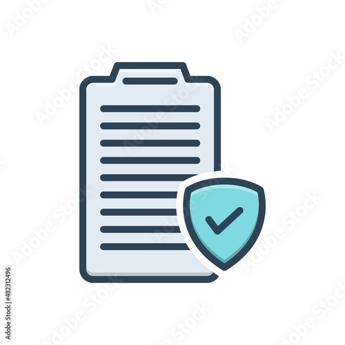 Color illustration icon for policies