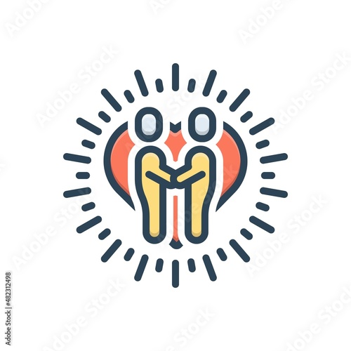 Color illustration icon for relationship