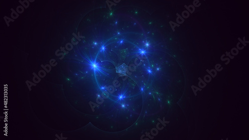 Wallpaper Mural 3D rendering abstract technology fractal background Torontodigital.ca