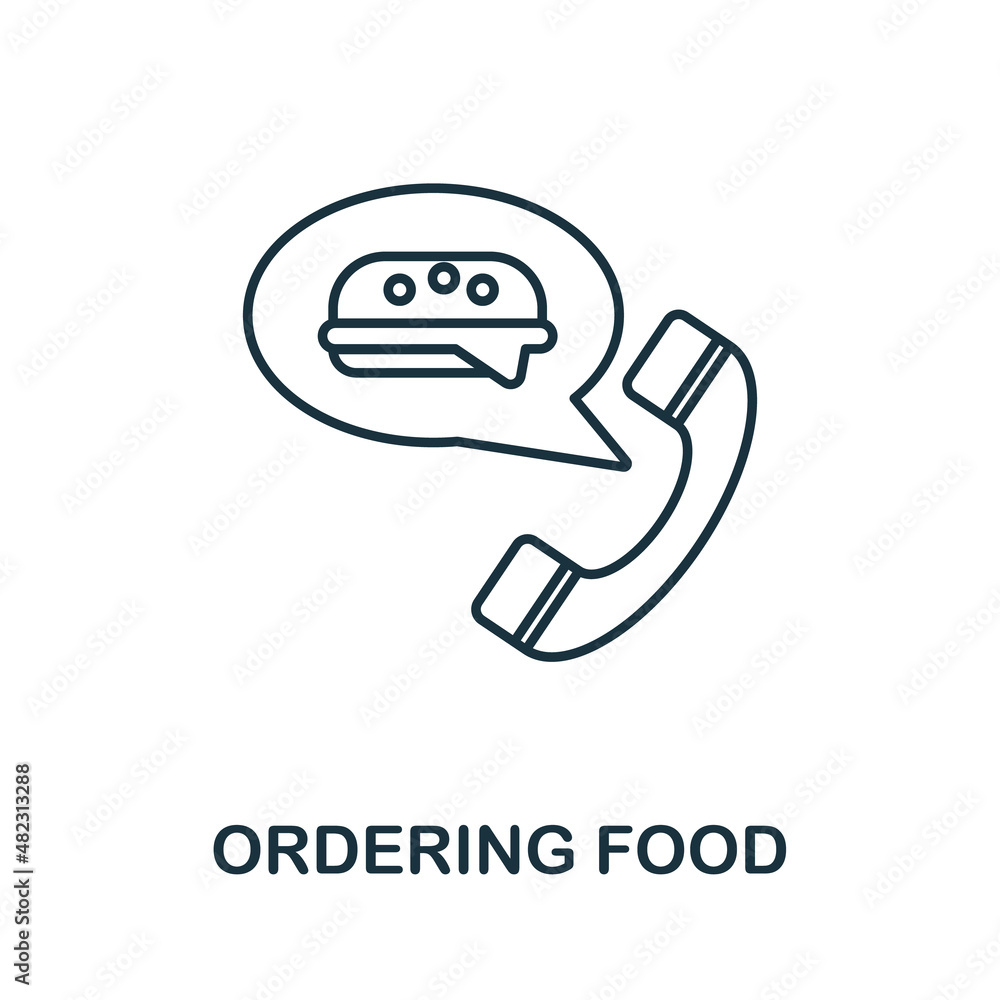 Ordering Food icon. Line element from home rest collection. Linear Ordering Food icon sign for web design, infographics and more. Ordering Food icon. Line element from home rest collection. Linear Ordering Food icon sign for web design, infographics and more.