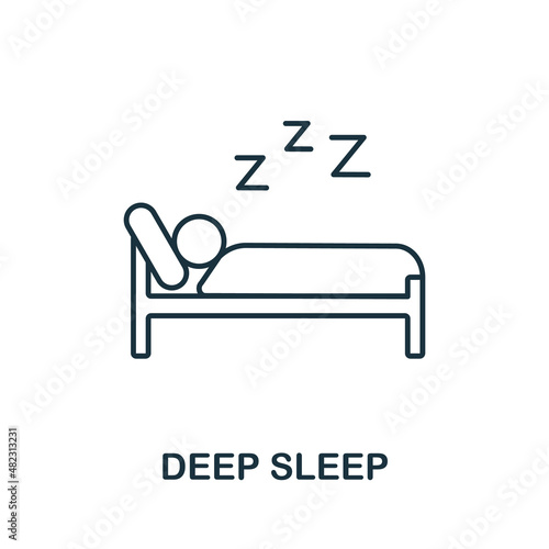 Deep Sleep icon. Line element from home rest collection. Linear Deep Sleep icon sign for web design, infographics and more.