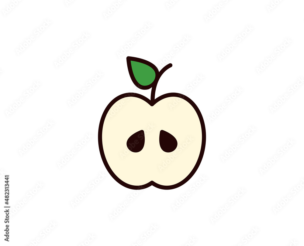 Apple line icon. High quality outline symbol for web design or mobile app. Thin line sign for design logo. Color outline pictogram on white background Apple line icon. High quality outline symbol for web design or mobile app. Thin line sign for design logo. Color outline pictogram on white background