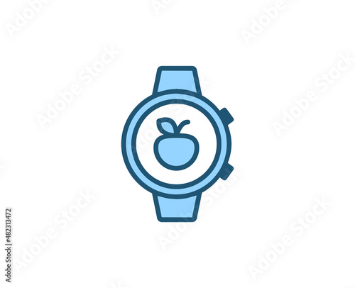 Line Smart watch icon isolated on white background. Outline symbol for website design, mobile application, ui. Electronics pictogram. Vector illustration, editorial stroсk. 