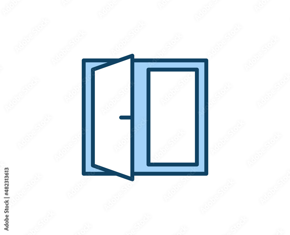 Window flat icon. Single high quality outline symbol for web design or mobile app. House thin line signs for design logo, visit card, etc. Outline pictogram EPS10 Window flat icon. Single high quality outline symbol for web design or mobile app. House thin line signs for design logo, visit card, etc. Outline pictogram EPS10