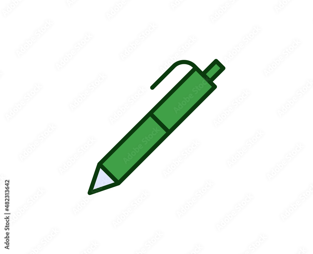 Pen flat icon. Single high quality outline symbol for web design or mobile app. House thin line signs for design logo, visit card, etc. Outline pictogram EPS10 Pen flat icon. Single high quality outline symbol for web design or mobile app. House thin line signs for design logo, visit card, etc. Outline pictogram EPS10