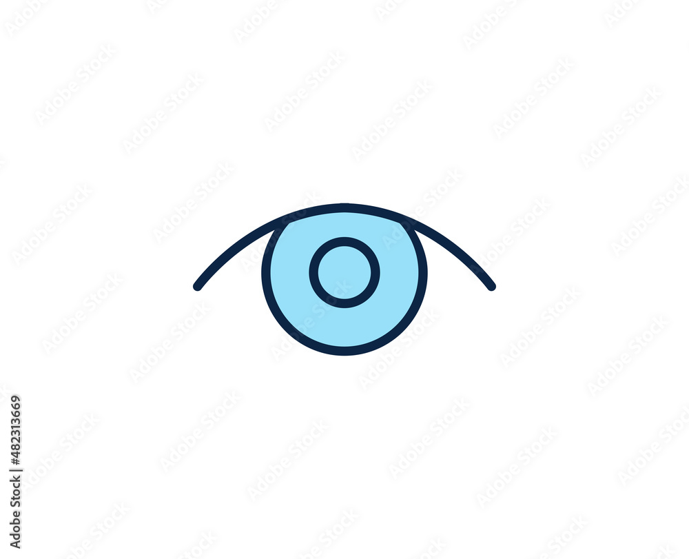 Eye flat icon. Thin line signs for design logo, visit card, etc. Single high-quality outline symbol for web design or mobile app. Marketing outline pictogram. Eye flat icon. Thin line signs for design logo, visit card, etc. Single high-quality outline symbol for web design or mobile app. Marketing outline pictogram.