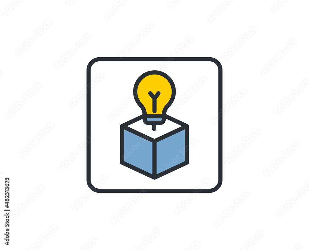 Idea flat icon. Thin line signs for design logo, visit card, etc. Single high-quality outline symbol for web design or mobile app. Marketing outline pictogram. Idea flat icon. Thin line signs for design logo, visit card, etc. Single high-quality outline symbol for web design or mobile app. Marketing outline pictogram.