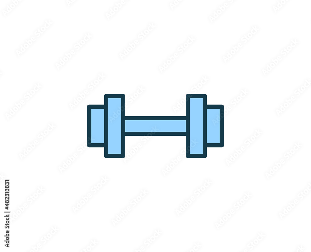 Fototapeta premium Dumbbell line icon. High quality outline symbol for web design or mobile app. Thin line sign for design logo. Color outline pictogram on white background