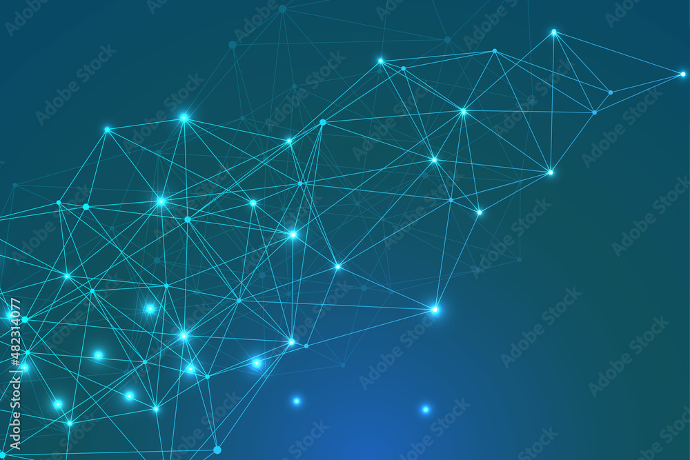 Structure molecule and communication. Dna, atom, neurons. Scientific concept for your design. Connected lines with dots. Medical, technology, chemistry, science background. Vector illustration Structure molecule and communication. Dna, atom, neurons. Scientific concept for your design. Connected lines with dots. Medical, technology, chemistry, science background. Vector illustration