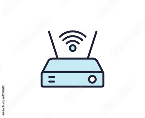 Router premium line icon. Simple high quality pictogram. Modern outline style icons. Stroke vector illustration on a white background. 