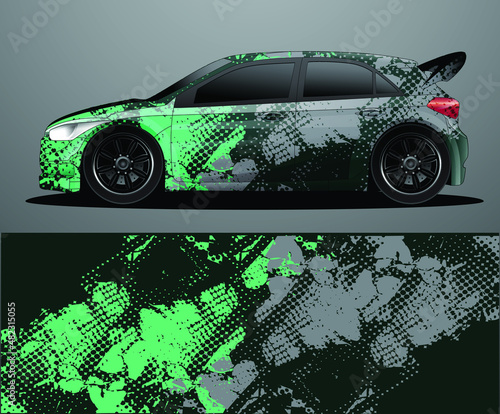  Rally car decal graphic wrap vector, abstract background