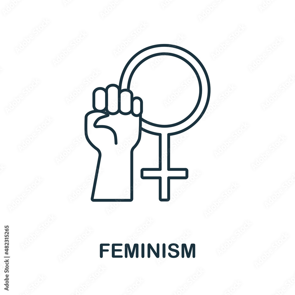 Feminism icon. Line element from human rights collection. Linear Feminism icon sign for web design, infographics and more. Feminism icon. Line element from human rights collection. Linear Feminism icon sign for web design, infographics and more.