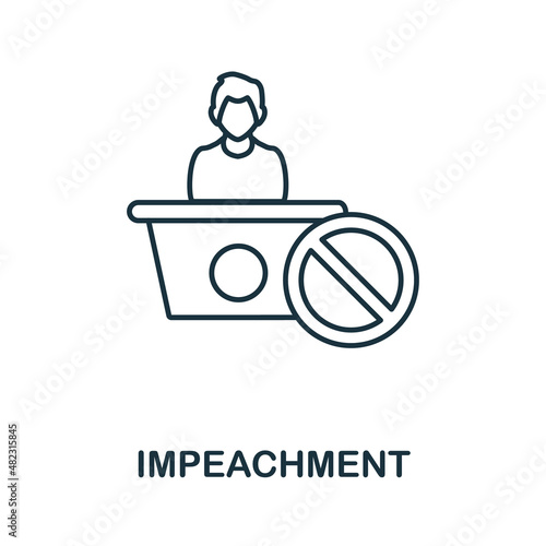 Impeachment icon. Line element from human rights collection. Linear Impeachment icon sign for web design, infographics and more.