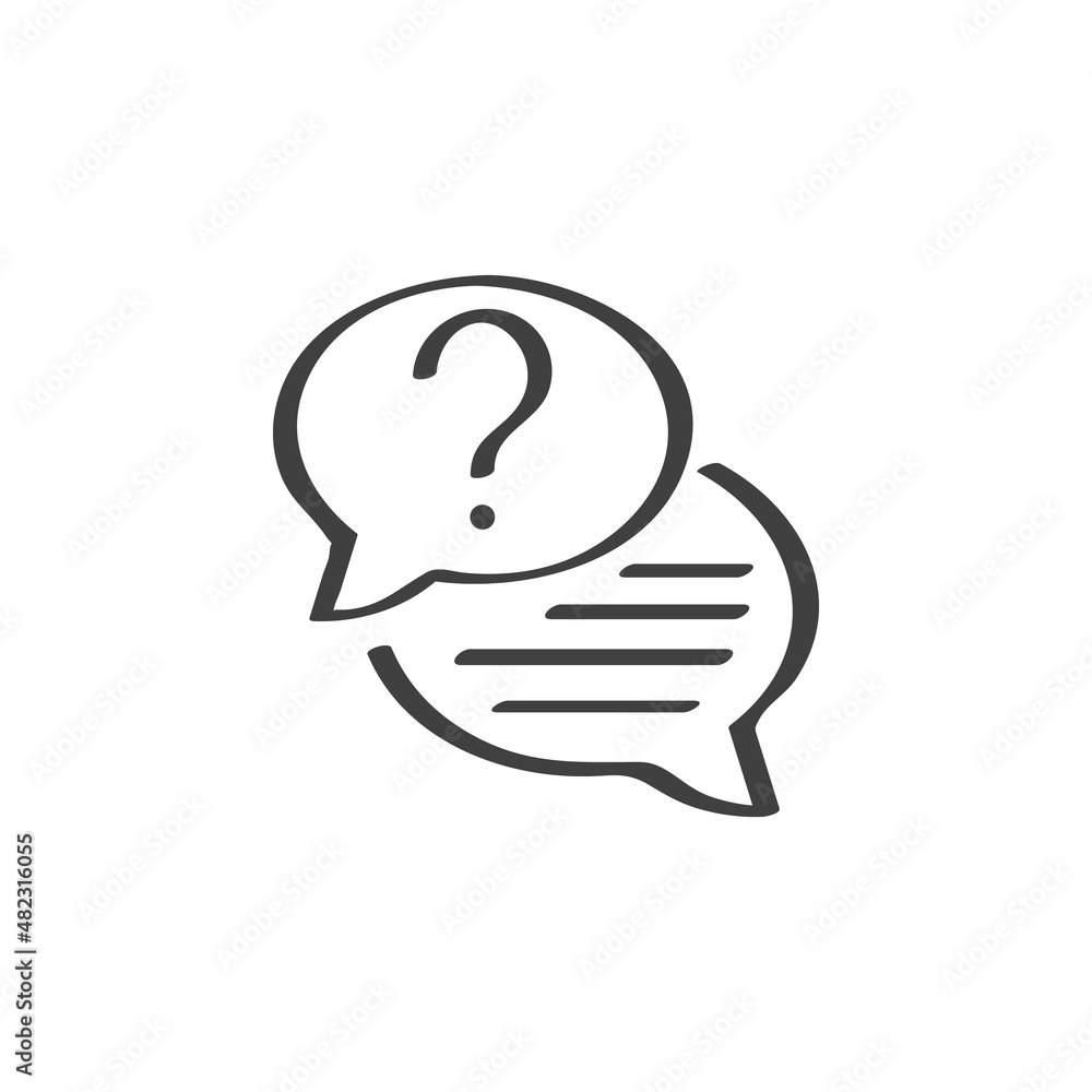 FAQ, questions and answers line icon FAQ, questions and answers line icon