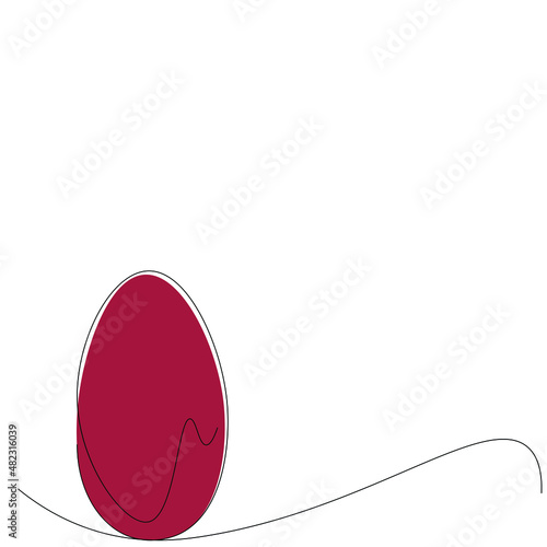 Easter red egg vector illustration