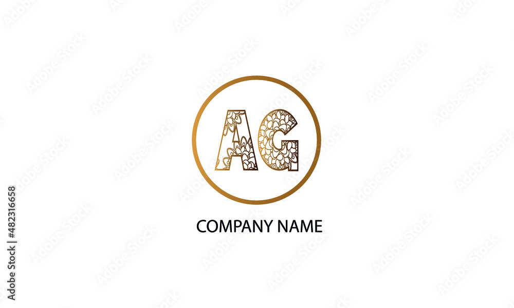 Letter AG or GA logo in circle abstract monogram vector logo template Letter AG or GA logo in circle abstract monogram vector logo template