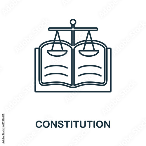 Constitution icon. Line element from human rights collection. Linear Constitution icon sign for web design, infographics and more.
