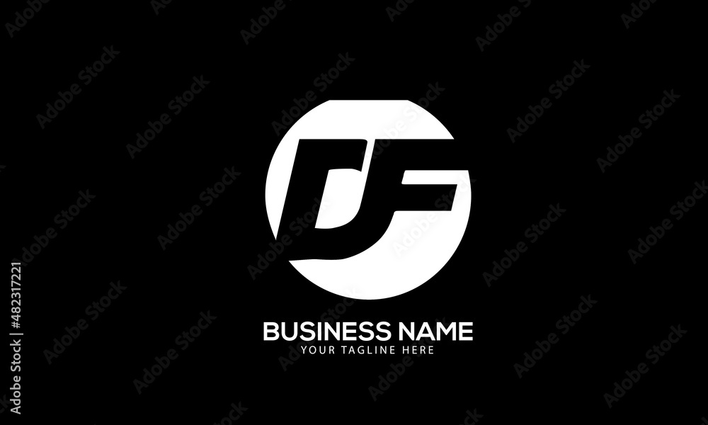 Alphabet DF or FD inital shine in the moon monogram vector logo template Alphabet DF or FD inital shine in the moon monogram vector logo template