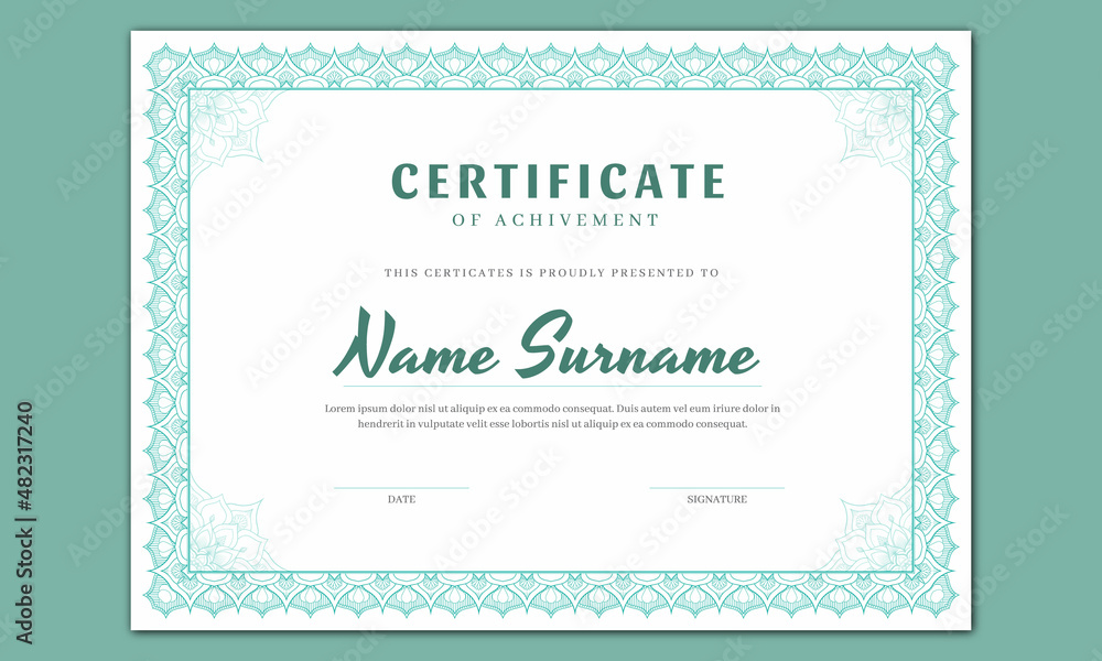 Ornament certificate border desing