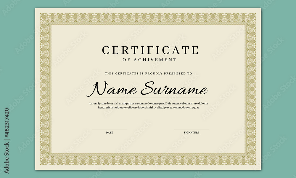 Certificate of template vector Certificate of template vector