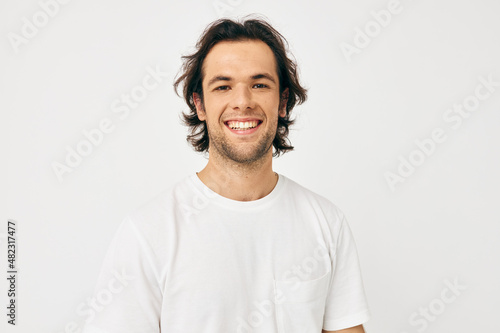 handsome man in white t-shirt fashion cropped view Lifestyle unaltered