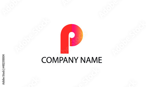 Letter p abstract monogram vector logo template