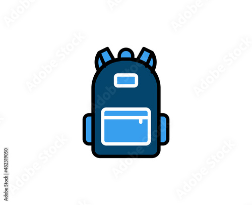 School backpack line icon. High quality outline symbol for web design or mobile app. Thin line sign for design logo. Color outline pictogram on white background