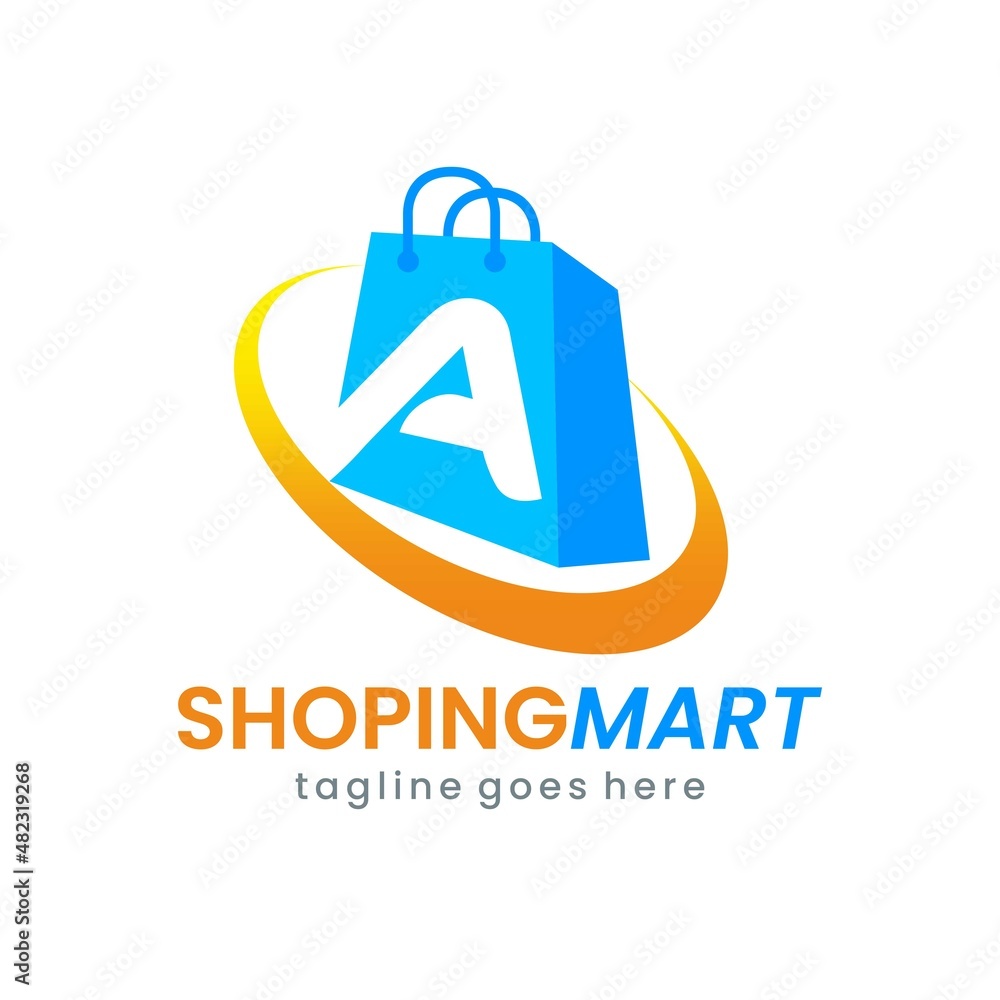 Letter A Shop Bag Logo Design