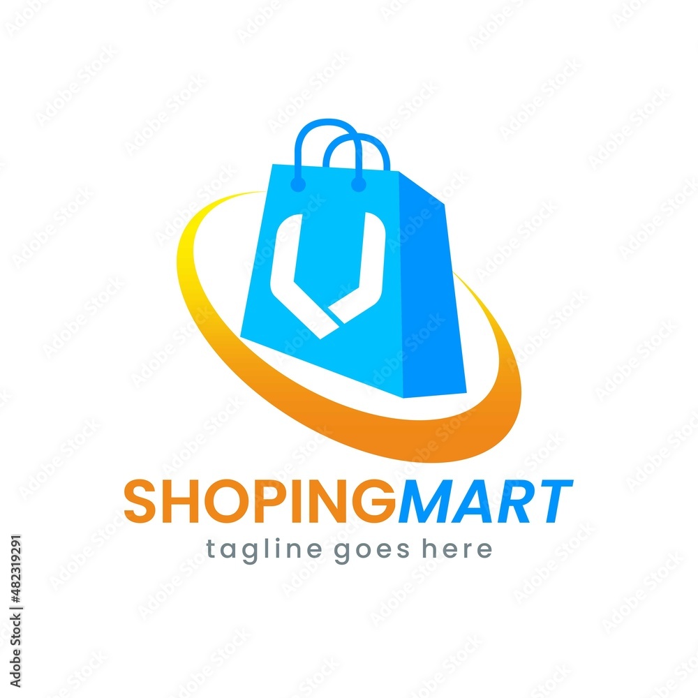 Letter V Shop Bag Logo Design Letter V Shop Bag Logo Design
