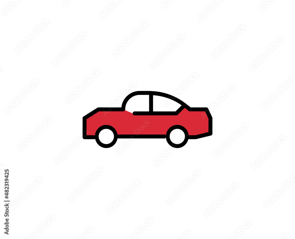 Car line icon. Vector symbol in trendy flat style on white background. Travel sing for design. Car line icon. Vector symbol in trendy flat style on white background. Travel sing for design.