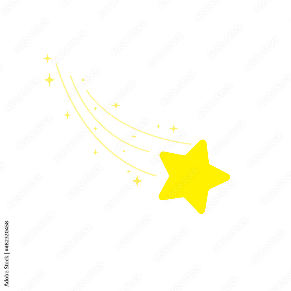 Obraz premium star, starry night, falling star, fireworks, twinkle, glow, glitter star, star over christmas, star decoration vector illustration