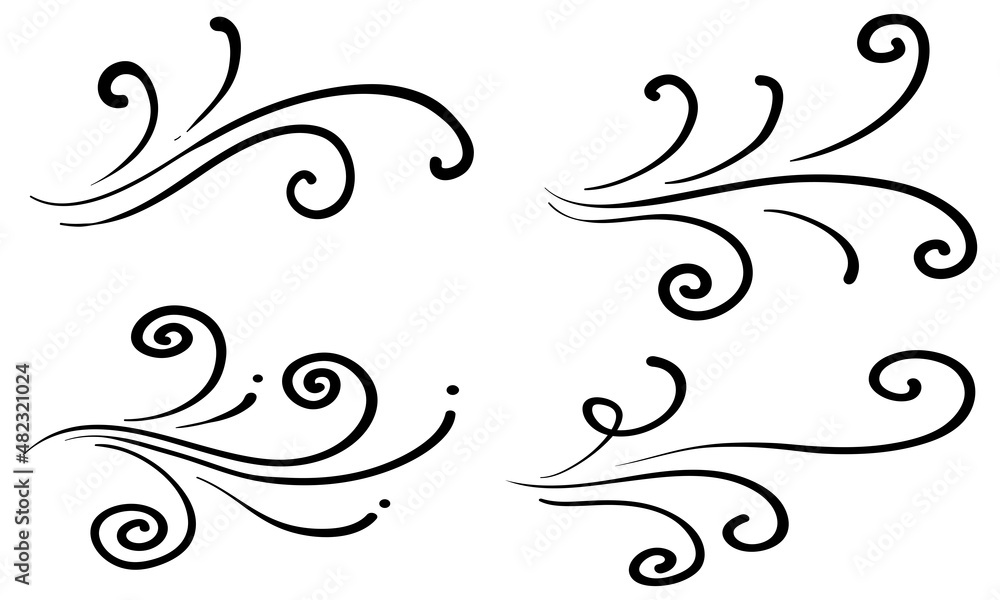 doodle wind illustration vector handrawn style doodle wind illustration vector handrawn style