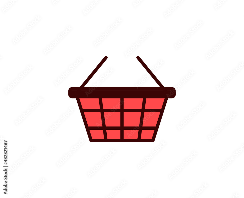 Shopping basket line icon. Vector symbol in trendy flat style on white background. Commerce sing for design. Shopping basket line icon. Vector symbol in trendy flat style on white background. Commerce sing for design.