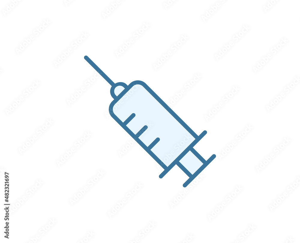 Syringe flat icon. Thin line signs for design logo, visit card, etc. Single high-quality outline symbol for web design or mobile app. Medical outline pictogram. Syringe flat icon. Thin line signs for design logo, visit card, etc. Single high-quality outline symbol for web design or mobile app. Medical outline pictogram.