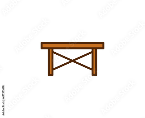 Table flat icon. Single high quality outline symbol for web design or mobile app. House thin line signs for design logo, visit card, etc. Outline pictogram EPS10