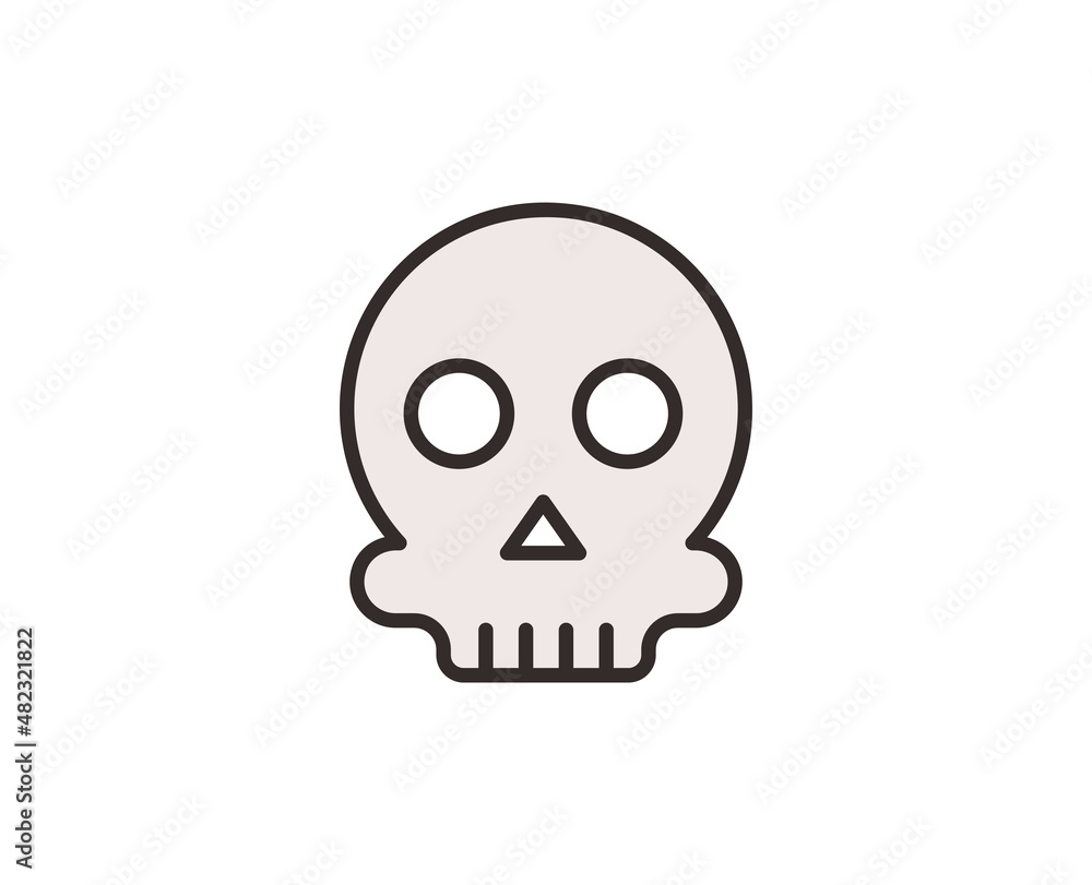 Skull line icon. High quality outline symbol for web design or mobile app. Thin line sign for design logo. Color outline pictogram on white background