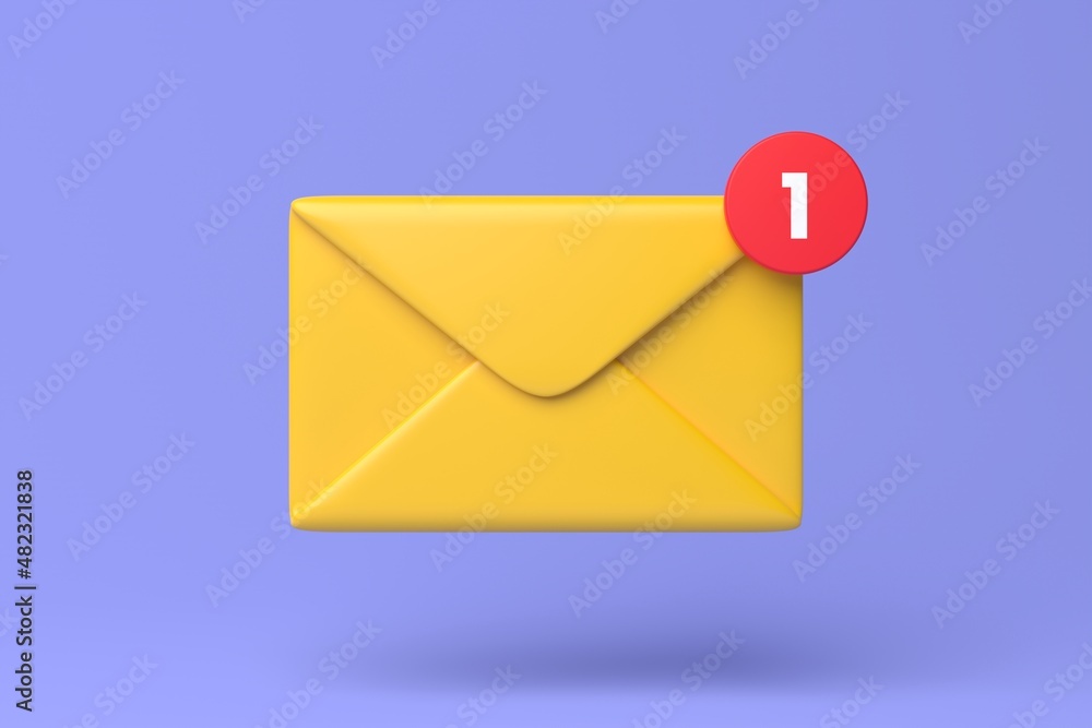 Email notification icon 3d render illustration Email notification icon 3d render illustration