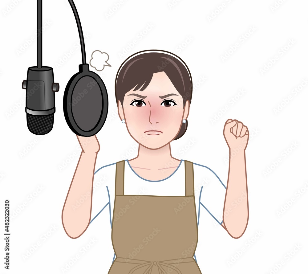 ナレーションを撮る女性
