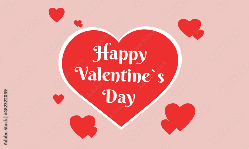 February 14 Valentines Day Symbols of Love Vector, Happy valentine's day background