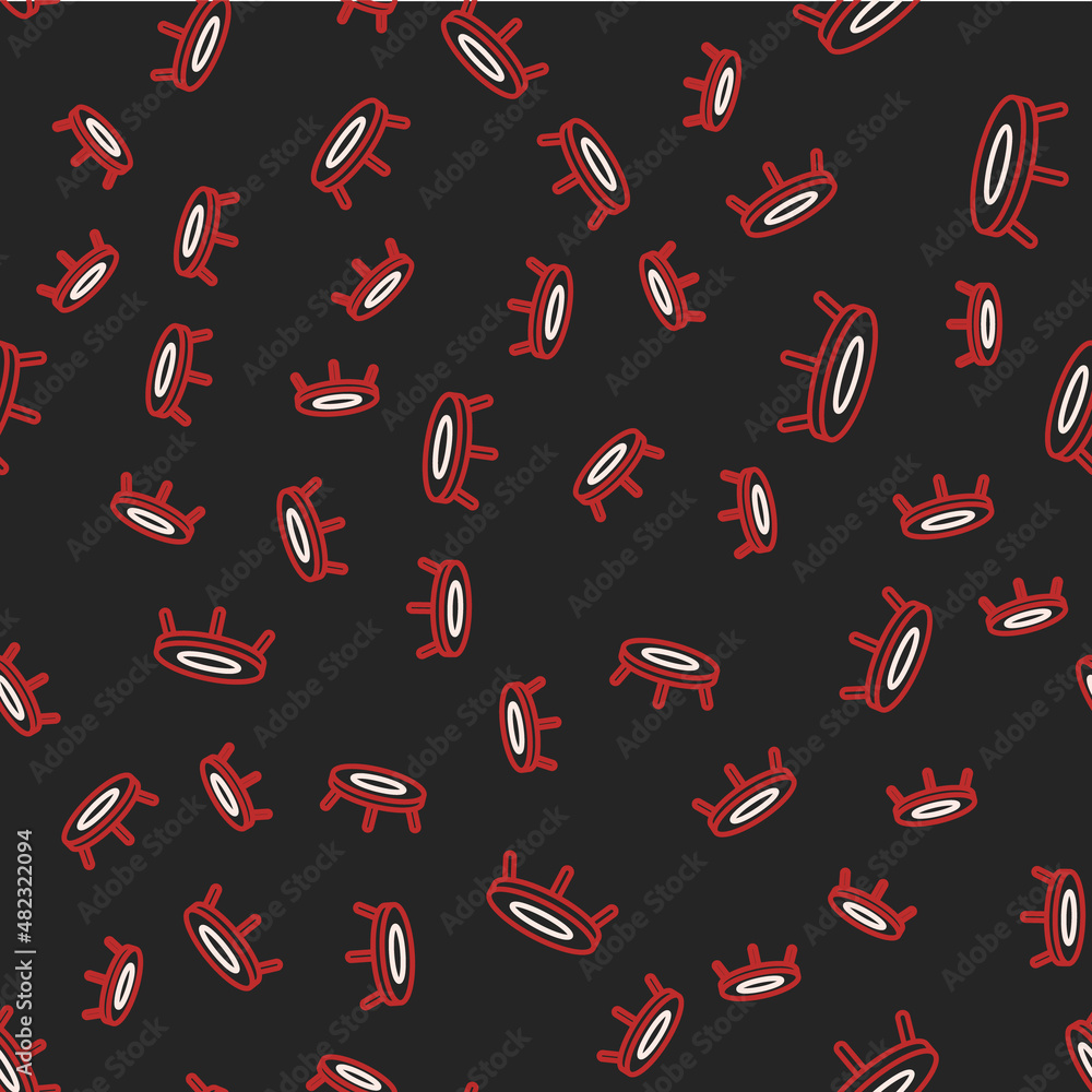 Line Jumping trampoline icon isolated seamless pattern on black background. Vector Line Jumping trampoline icon isolated seamless pattern on black background. Vector