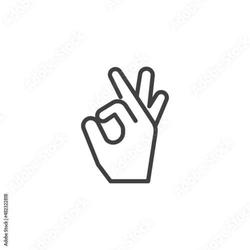 ok gesture line icon